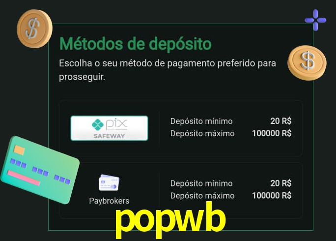 O cassino popwb oferece uma grande variedade de métodos de pagamento